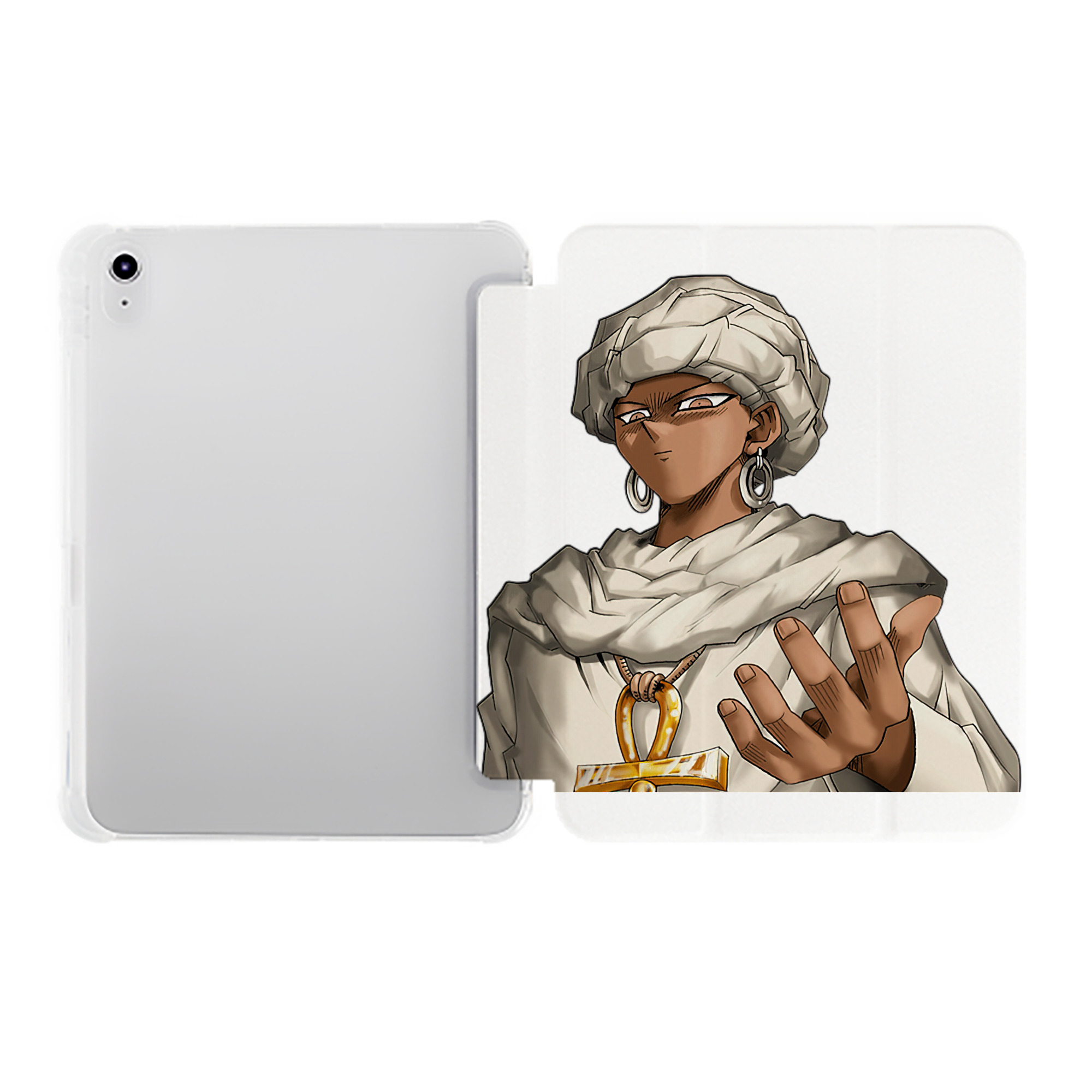 （画像用） 遊☆戯☆王 Yu-Gi-Oh! IPad ケース ペン収納付き 三つ折りスタンド PUレザー×シリコン 対応機種9.5/10.5/10.9インチ